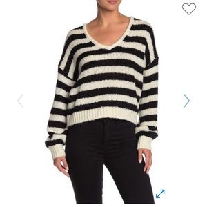 Madewell Stripe Balloon Sleeve Knit Sweat…